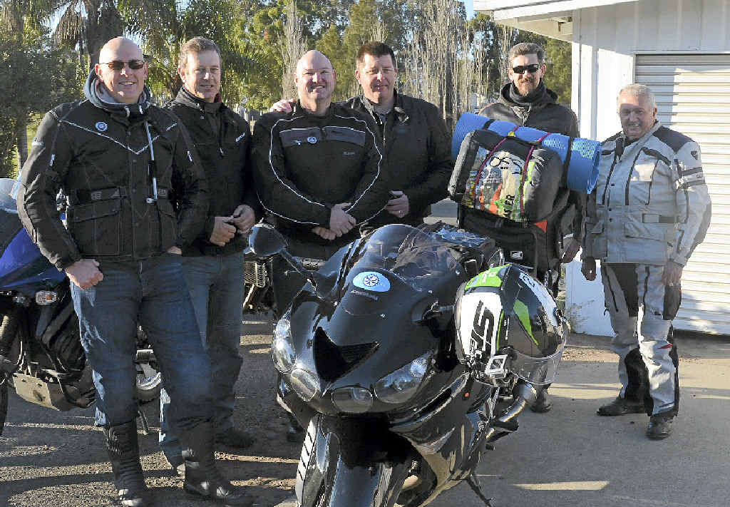 HONOURING MATES: Shane Ross, Dominic Cremasco, Greg Naoum, Ian Buckmaster, Brett Hughes and Geoff Rose embarked on a two-day journey in remembrance of fallen officers.